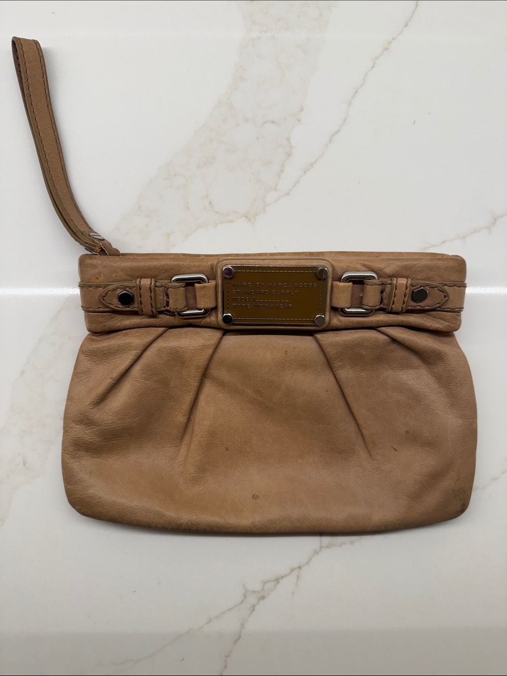 Marc by Marc Jacobs Tan Leather Wristlet Clutch